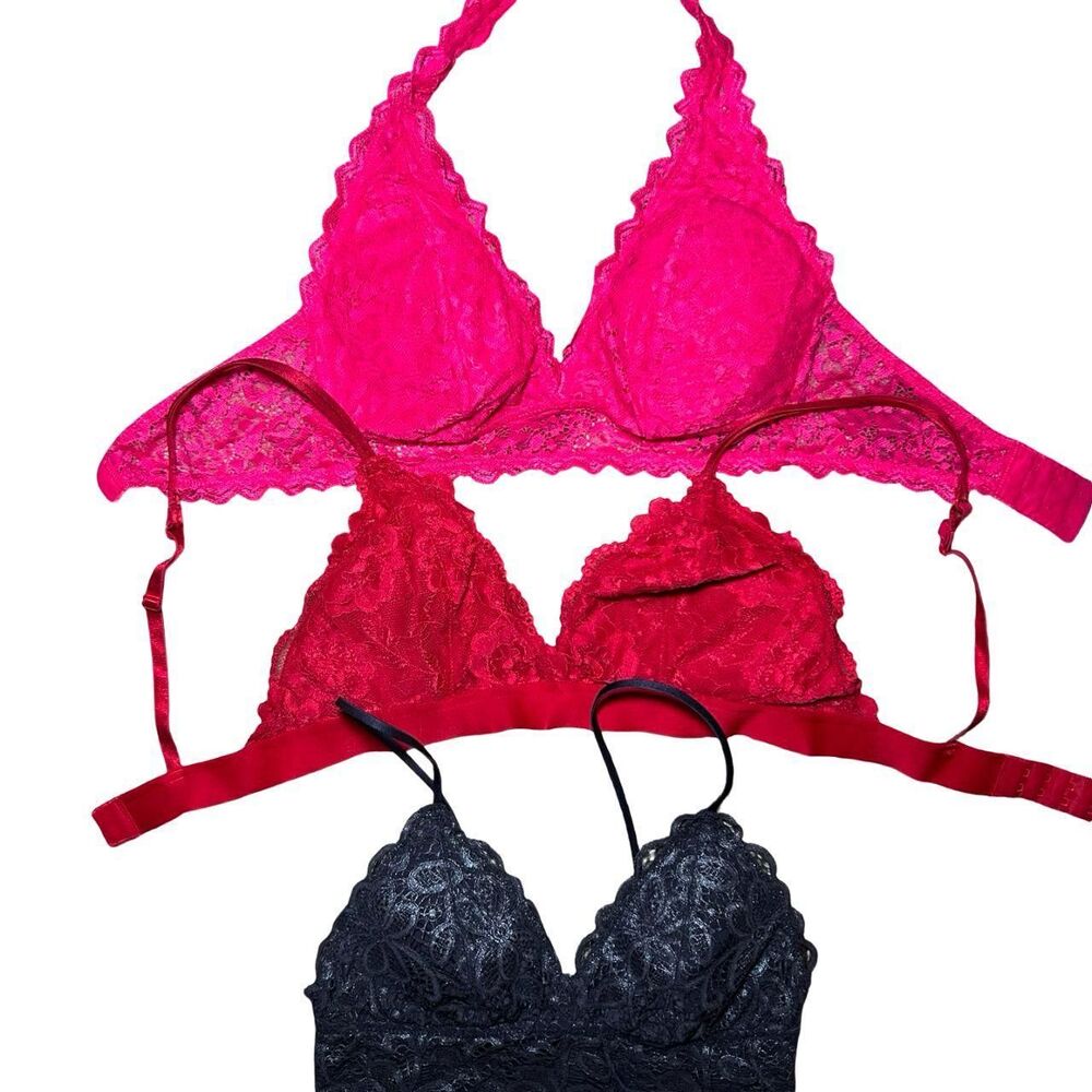 Women's Red and Pink Bra